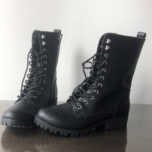 Vegan leather lace-up combat boots!